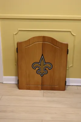 New Orleans Saints NFL Wood Dartboard Cabinet Set
