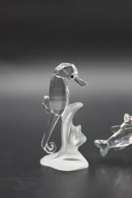 Swarovski Crystal Aquatic Worlds Seahorse & School of Fish Figurines