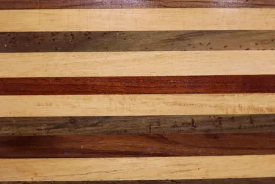 Handcrafted Mixed-Wood Serving Tray with Handles