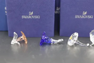 Swarovski Crystal Flower Figurines with Boxes - Lot of 6