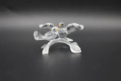 Swarovski Crystal Turtledoves on Frosted Branch