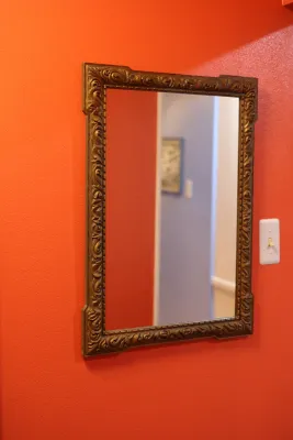 Ornate Brown Framed Rectangular Wall Mirror