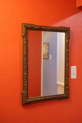 Ornate Brown Framed Rectangular Wall Mirror