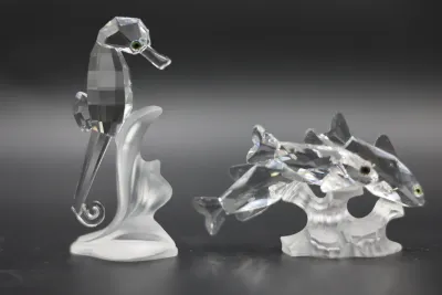 Swarovski Crystal Aquatic Worlds Seahorse & School of Fish Figurines