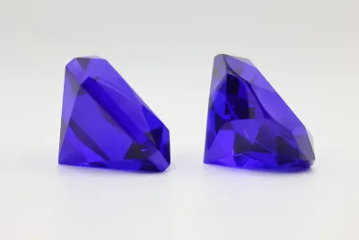 Oleg Cassini Signed Cobalt Blue Crystal Paperweights