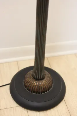 Traditional Ornate Metal Torchiere Floor Lamp