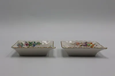 Japanese Kutani Porcelain Square Trinket Dishes