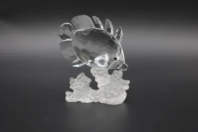 Swarovski Crystal Butterfly Fish on Frosted Coral