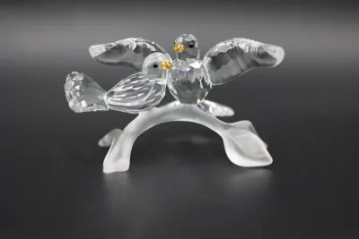 Swarovski Crystal Turtledoves on Frosted Branch