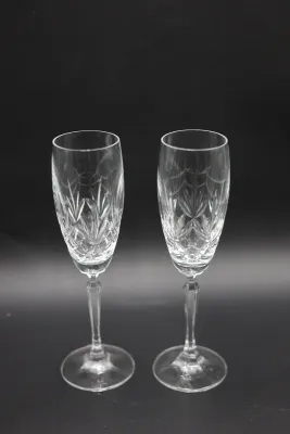Pair of Cut Crystal Champagne Flutes
