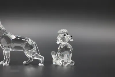 Swarovski Crystal Dog Figurines – German Shepherd, Poodle & Puppy