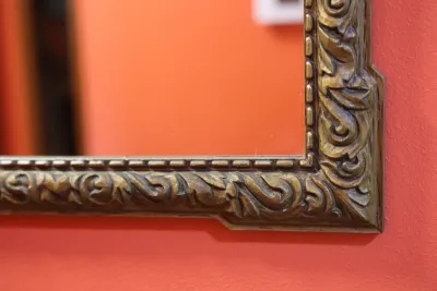 Ornate Brown Framed Rectangular Wall Mirror