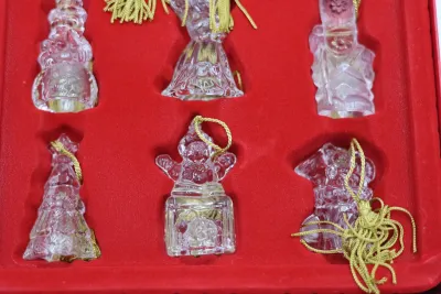 Gorham Crystal Christmas Ornaments – Set of 9 with Original Box