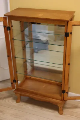 Lighted Wood & Glass Curio Display Cabinet (2 of 2)