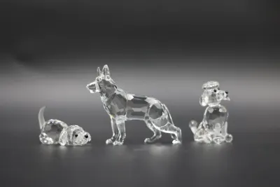 Swarovski Crystal Dog Figurines – German Shepherd, Poodle & Puppy