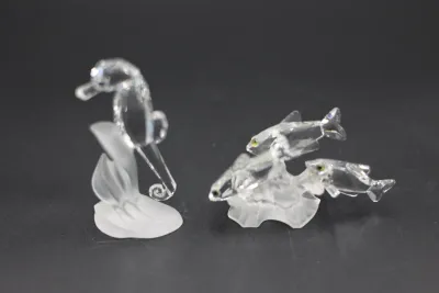 Swarovski Crystal Aquatic Worlds Seahorse & School of Fish Figurines