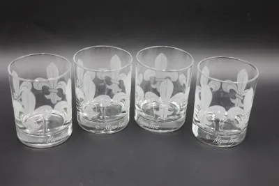 Mignon Faget Fleur de Lis Rocks Glasses – Set of 4