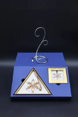Swarovski Crystal Snowflake Ornament Set with 3 Display Stands & Original Boxes