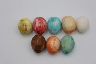 Polished Natural Stone Decorative Eggs – Lot of 8