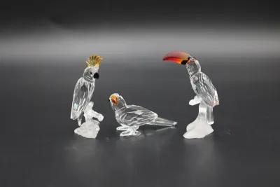 Swarovski Crystal Feathered Beauties Tropical Bird Figurines – Set of 3