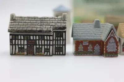 2 Wade Whimsey-on-Why Porcelain Miniature Village Sets – One Factory Sealed