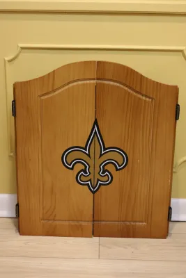 New Orleans Saints NFL Wood Dartboard Cabinet Set