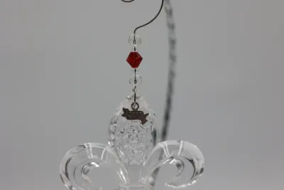 Waterford Crystal Fleur-de-Lis Ornament with Waterford Star Display Stand