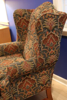 Bassett Upholstered Wingback Chair with Matching Ottoman