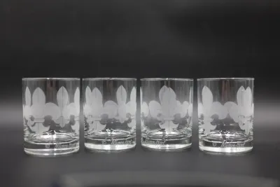 Mignon Faget Fleur de Lis Rocks Glasses – Set of 4