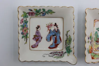 Japanese Kutani Porcelain Square Trinket Dishes