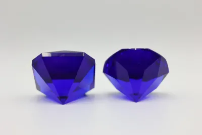 Oleg Cassini Signed Cobalt Blue Crystal Paperweights
