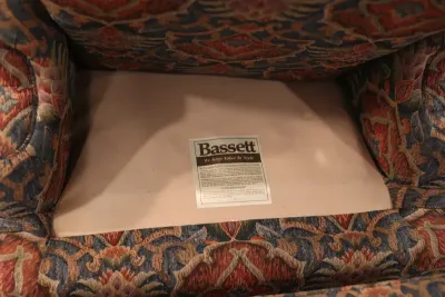 Bassett Upholstered Wingback Chair with Matching Ottoman