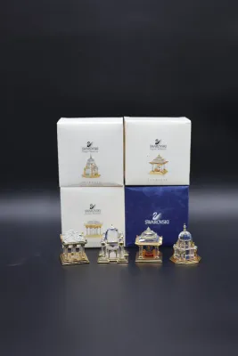 Swarovski Crystal Memories Journeys Architectural Figurines – Set of 4 with Boxes