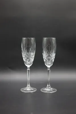 Pair of Cut Crystal Champagne Flutes