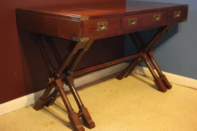 Bombay Company Campaign-Style Writing Desk with Brass Hardware