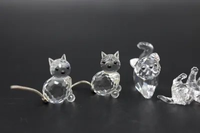 Swarovski Crystal Cat & Kitten Figurines - Lot of 5