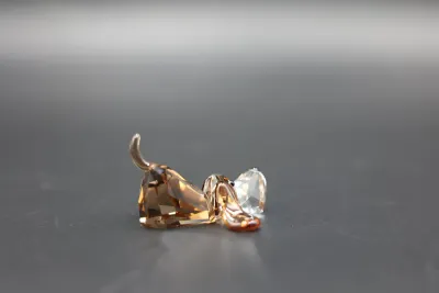 Swarovski Lovlots Peppino Basset Hound Crystal Figurine with Box