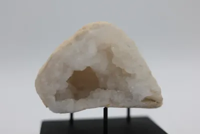 Natural Quartz Geode on Black Display Stand
