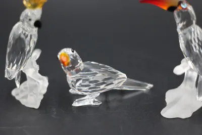 Swarovski Crystal Feathered Beauties Tropical Bird Figurines – Set of 3