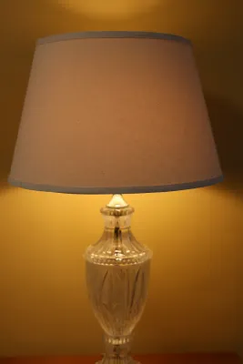 Elegant Cut Glass Urn Table Lamp with Shade