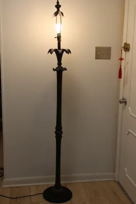 Traditional Ornate Metal Torchiere Floor Lamp