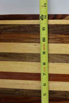 Handcrafted Mixed-Wood Serving Tray with Handles