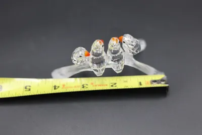 Swarovski Crystal Baby Lovebirds Four Parrots on Branch – Retired