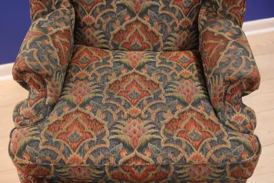 Bassett Upholstered Wingback Chair with Matching Ottoman