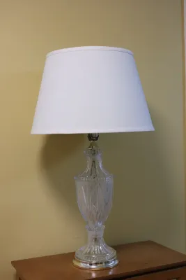 Elegant Cut Glass Urn Table Lamp with Shade