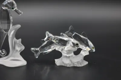 Swarovski Crystal Aquatic Worlds Seahorse & School of Fish Figurines