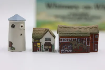 2 Wade Whimsey-on-Why Porcelain Miniature Village Sets – One Factory Sealed