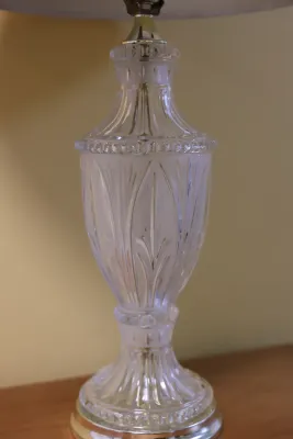 Elegant Cut Glass Urn Table Lamp with Shade