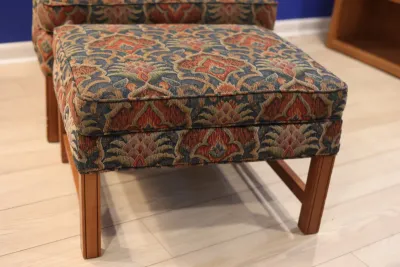 Bassett Upholstered Wingback Chair with Matching Ottoman