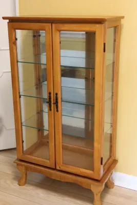 Lighted Wood & Glass Curio Display Cabinet (2 of 2)